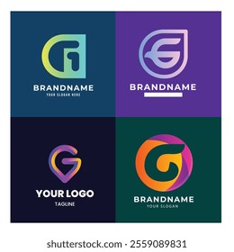 Letter alphabet logo G design Corporate business brand company abstract logo design collection