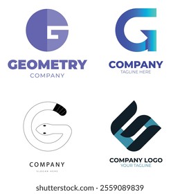 Letter alphabet logo G design Corporate business brand company abstract logo design collection