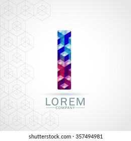 I Letter Alphabet Logo Icon Design Pattern Template Element. Vector Color Sign Easy Editable for Your Design.