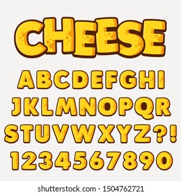 Letter Alphabet With Numbers Cheese Style Design