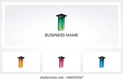 Letter Alphabet O Graduation Hat Logo