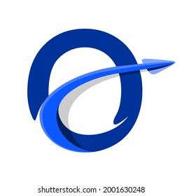 letter alphabet o logo arrow paper plane 