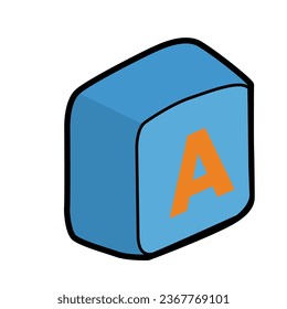 Letter A of alphabet on keyboard computer.