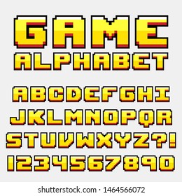 Letter alphabet pixel retro video game style