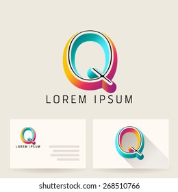 Letter Alphabet Q Logo Icon Design Template Element. Vector Color Sign Easy Editable for Your Design.