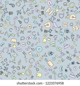 Letter alphabet. Seamless vector EPS 10 Pattern. Texture for print and Banner. Flat style