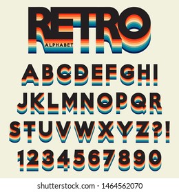 Letter alphabet stylized retro style