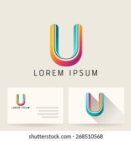 Letter Alphabet U Logo Icon Design Template Element. Vector Color Sign Easy Editable for Your Design.
