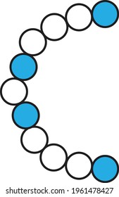 letter or Alphabet using a white and blue circle