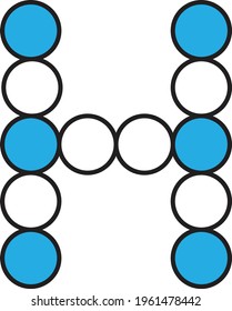 letter or Alphabet using a white and blue circle