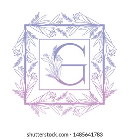 letter of the alphabet with vintage style frame