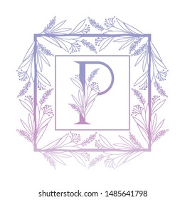 letter of the alphabet with vintage style frame