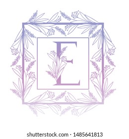 letter of the alphabet with vintage style frame