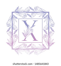 letter of the alphabet with vintage style frame