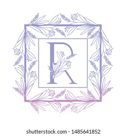 letter of the alphabet with vintage style frame