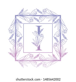 letter of the alphabet with vintage style frame