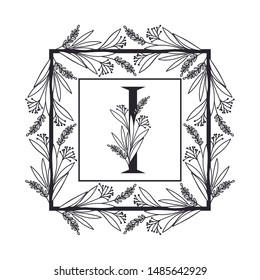letter of the alphabet with vintage style frame