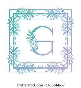 letter of the alphabet with vintage style frame