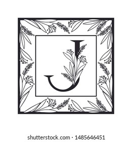 letter of the alphabet with vintage style frame