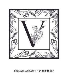 letter of the alphabet with vintage style frame