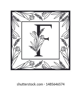 letter of the alphabet with vintage style frame