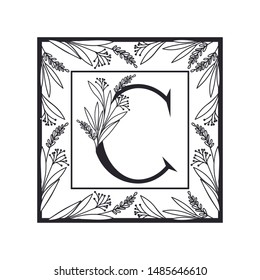 letter of the alphabet with vintage style frame