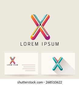 Letter Alphabet X Logo Icon Design Template Element. Vector Color Sign Easy Editable for Your Design.