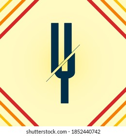 letter of the alphabet Y, slice effect with cutting lines