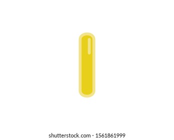 I letter alphabet yellow gold amber candy jelly glossy vector isolated on white background 