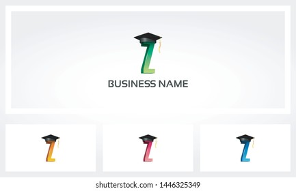 Letter Alphabet Z Graduation Hat Logo