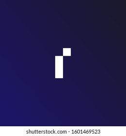 Letter I Alphabetic Logo Design Template, Line Logo Concept, Blue and White