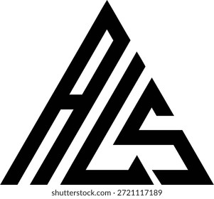 Letter ALS triangle logo design