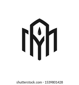 Letter AM, MA monogram, CBD oil logo, water drop element logo template .vector