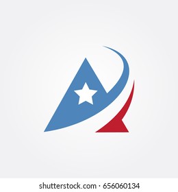letter A for america logo