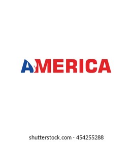letter AMERICA logo vector.