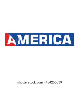 letter AMERICA logo vector.