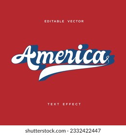 letter america text effect editable vector design
