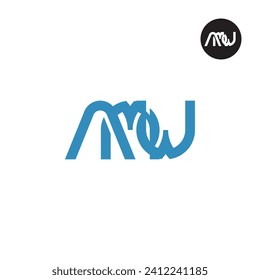 Diseño de logotipo de monograma AMW para carta