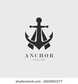 letter a and anchor logo design