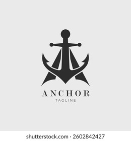 letter a and anchor logo design