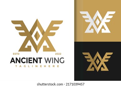 Letter A Ancient Wing Elagant Modern Logo Design  Vector Template