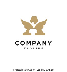 Letra A Vector de icono de logotipo de ángel