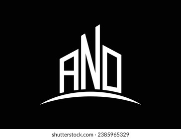 Letter ANO Building Vektormonogramm Logo Design Vorlage. Erstellen Form ANO Logo.