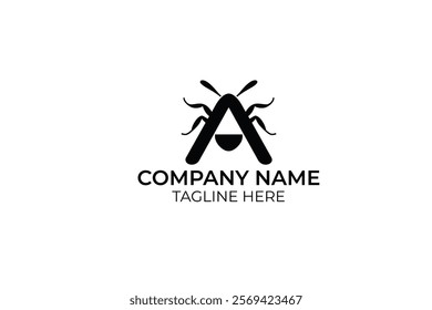 letter A ant abstract logo vector for company