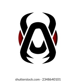 Letter A for ant head original logo vector