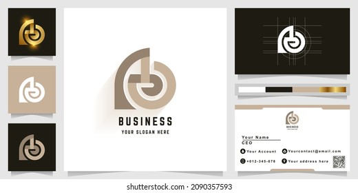 Letter AO or Ab monogram logo with business card design