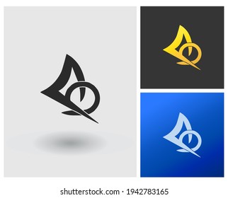 Letter AO abstract combined monogram logo, clean modern company logo with apps square concept
