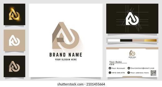 Letter AO or FO monogram logo with business card design