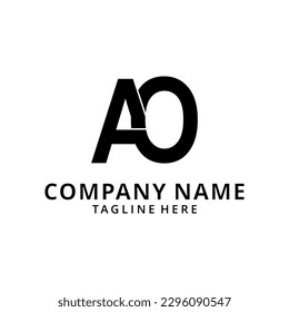  Letter AO logo design, AO letter