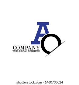 Letter AO logo icon design template elements